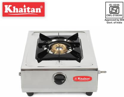 Khaitan 1 Burner CUBA BF LPG Stainless Steel Manual Gas Stove