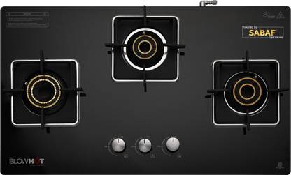 BLOWHOT Quartz Hybrid Design 3 High Performance Burner Toughened Glass Automatic Gas Stove