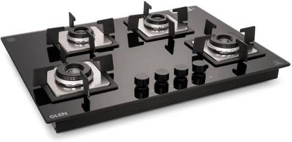 Glen 4 Burner Glass Hob Top with Italian Double Ring Burner Hob Gas Stove Glass Automatic Hob