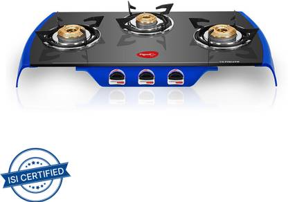 Pigeon Ultimate 3 Burner Gas Stove Glass Manual Gas Stove