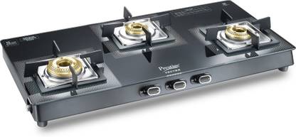Prestige Vectra 3 Burner Glass Manual Gas Stove