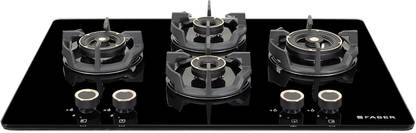 FABER HT754 AI FFD | Flame Failure Device| Auto Electric|Brass Burners Glass Automatic Hob