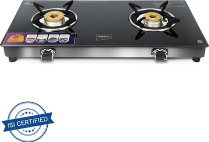 IMPEX Glass top Gas Stove FIERA 2B Glass Manual Gas Stove