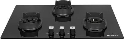 FABER Hob Eros IND 783 CI AI |Auto-Ignition|Metal Knobs| Cast Iron Pan Support Glass Automatic Hob