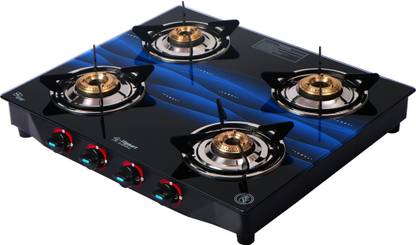 Flipkart SmartBuy Imperio Blue 4 Burners Glass Manual Gas Stove
