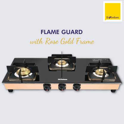 Everdure Flame Guard 3 Burner Toughened Glass Manual Gas Stove