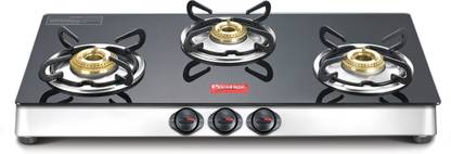 Prestige Marvel LP Gas Table with Glass Top Glass, Stainless Steel Manual Gas Stove