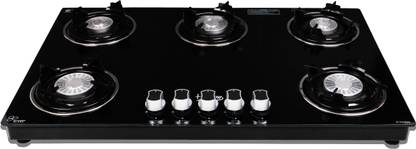 Hamlay Exclusive 5B Hobtop Toughened Glass Tornado Burner Manual hobtop Glass Manual Hob
