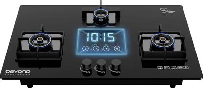 BEYOND BY BYONDNXT Dorado 3 Burner Smart Hobtop Glass Automatic Hob