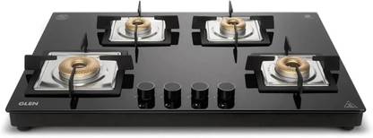 Glen Ultra Slim Free Standing Hob Gas Stove | Forged brass burners | Auto Ignition Glass Automatic Hob