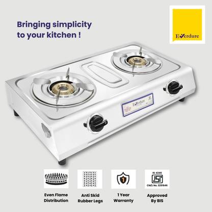 Everdure Duro Plus | Cast Iron Burners | Stainless Steel Pan Supports | Stainless Steel Manual Gas Stove
