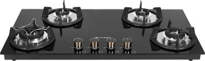 FABER SUPERIA HT904 BR AI | Spillage Proof| Metal Knobs| Brass burners | Glass Automatic Hob