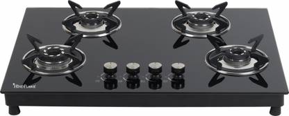Hindflame 4 Burner Black Bird 004 HobTop Glass Manual Hob
