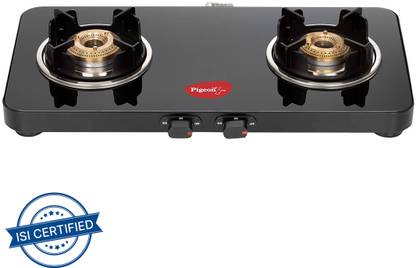 Pigeon Sleek 2 Burner Glass Manual Gas Stove