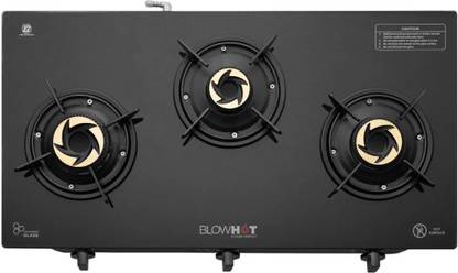 BLOWHOT Opal Heavy Tornado Brass Burners, Powder Coated Body, 1 Year Warranty Toughened Aluminium Automatic Hob