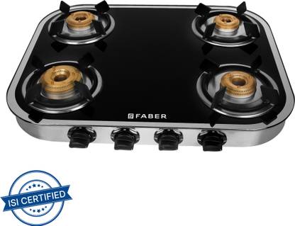 FABER CurvoMirror 4BB SS Glass Manual Gas Stove