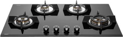 Kaff KH78 BR 47X|Brass Burners | Auto Ignition| Metal Knobs | Built in Glass Automatic Hob
