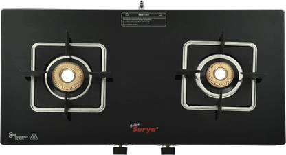 Golden Surya ISI Certified, Toughened Glass Top, Manual Ignition, LPG Use Stainless Steel Manual Gas Stove