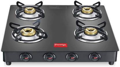 Prestige Magic Plus GTMP-04 SQ With Powder Coated Body Glass Manual Gas Stove