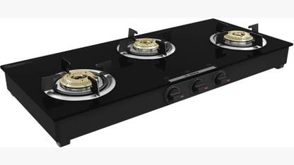 BOSCH Black Glass Cooktop Manual Ignition 80 cm 3 Ring(PNW1E6W10I)Lifetime Warranty on Glass Manual Gas Stove