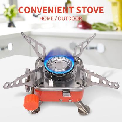 ZURU BUNCH Outdoor Mini Gas Stove Stainless Steel Camping Butane Gas Stove Foldable Burners Picnic Cooking Furnace with Storage Bag for Picnic, camping, hiking, Stainless Steel Manual Butane Gas Stove