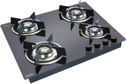 Glen Built In Glass Hob | 8 MM Toughened Glass | Double Ring Forged Brass Burner Glass Automatic Hob