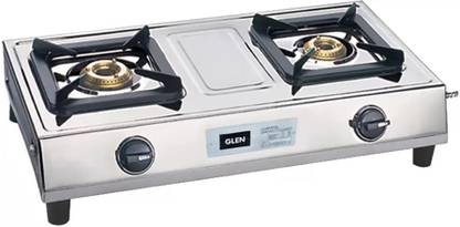 Glen 1021 SS Brass Burner Stainless Steel Manual Gas Stove