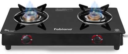 Fabiano 2 Burner With Toughened Glass ISI Marked & 2 Years Door Step Warranty Glass Manual Gas Stove  (2 Burners)