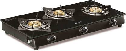 V-Guard Sturdee SS 3C Glass Manual Gas Stove