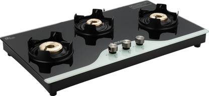 JINDAL 3 Burner Hobtop Glass Manual Gas Stove