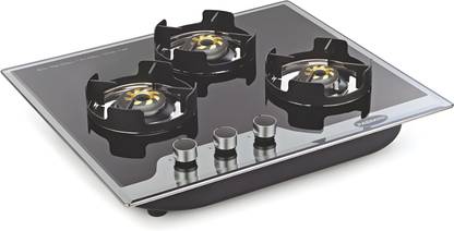 PADMINI PADMINI (CS-302 GL IB HOB)|Toughened glass|Brass Burner with 1 HighFlame Burner Glass Automatic Hob