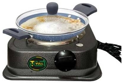 NETVULL 2000 Watt Coil Electric Stove / Electric Cooking Heater (Jhonson Round body) Stainless Steel Manual Hob