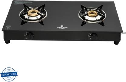 Golden Surya Toughened Glass Top, Emerald Manual Ignition, 18 Months Warranty, BIS Certified, Glass Manual Gas Stove