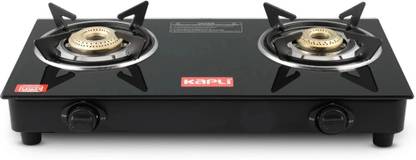 KAPLI Premium 2 Burner Manual Sleek & Compact Gas Stove High Efficiency Burner For LPG Glass Manual Gas Stove