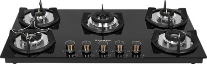 FABER SUPERIA HT905 BR AI | Spillage Proof| Metal Knobs| Brass burners | Glass Automatic Hob