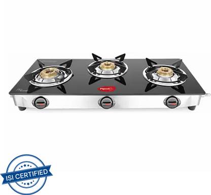 Pigeon Ayush 3 Burner Cooktop Glass Manual Gas Stove