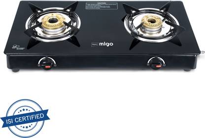 IMPEX 2 Burner Glass top Gas Stove Linea 2B, Toughened Glass top , 1 Yr Warranty Steel Manual Gas Stove  (2 Burners) at Rs. 1199