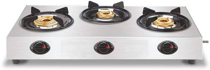 Rishabh Laxmi 3 burner Stainless Steel Manual Gas Stove