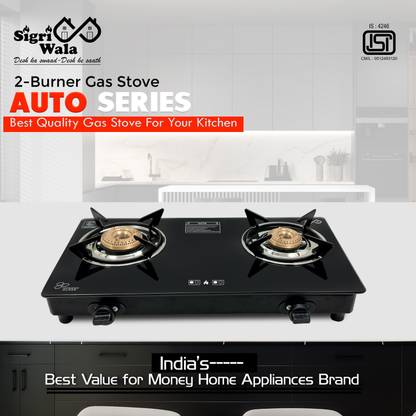 Sigri-wala Surya Primecook Automatic Plain Roy Glass Automatic Gas Stove