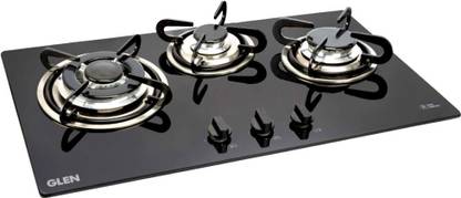 Glen Built In Glass Hob | 8 MM Thick Toughened Glass | Triple Ring European Burner Glass Automatic Gas Stove