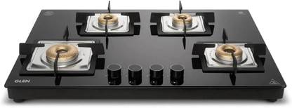 Glen Ultra Slim Free Standing Hob Gas Stove | Forged brass burners | Auto Ignition Glass Automatic Hob