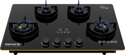 BEYOND BY BYONDNXT Dorado Premium Hobtop - Digital Timer FFD & Jumbo Brass Burner Stainless Steel, Glass Automatic Hob