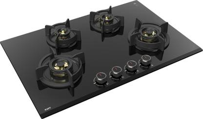 Kaff ASF 784 | Brass Burners | Auto Ignition | Matt Grills | Metal Knobs | Built in Glass Automatic Hob