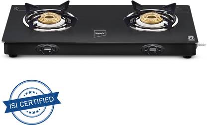 IMPEX Specta 2B Ignite Glass Top 2 Burner Stove Glass Automatic Gas Stove