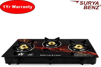 Surya Benz BA-333 Glass Automatic Gas Stove