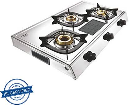 Butterfly Matchless 3 Burner Stainless Steel Manual Gas Stove