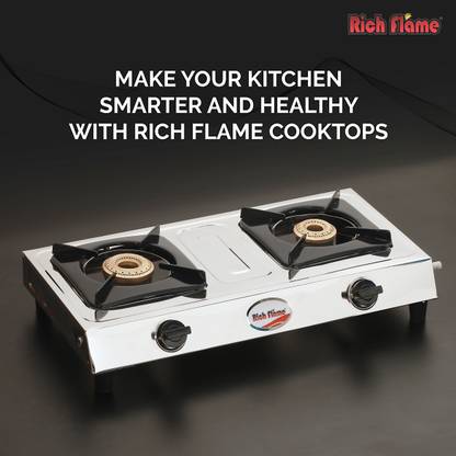 Rich flame ISI certified Duet Stainless Steel Manual Gas Stove