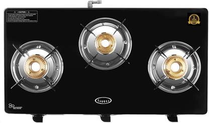 Fogger Popular 3 Burner Glass Cooktop Glass Manual Gas Stove