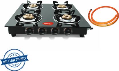 Pigeon Brunet Cooktop with hose pipe Glass Manual Gas Stove