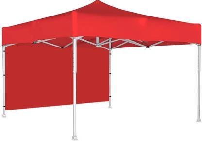 Oriley Foldable Garden Gazebo Tent with 3 Side Open/Pop-up Canopy Tent (Red- 10x10 ft) Fabric Gazebo